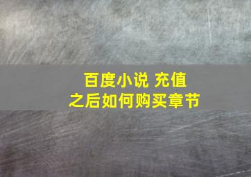 百度小说 充值之后如何购买章节